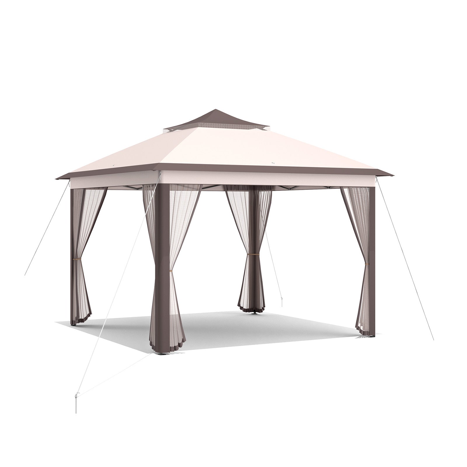 11 x 11 Feet 2-Tier Pop-Up Gazebo Tent Portable Canopy Shelter Carry Bag Mesh