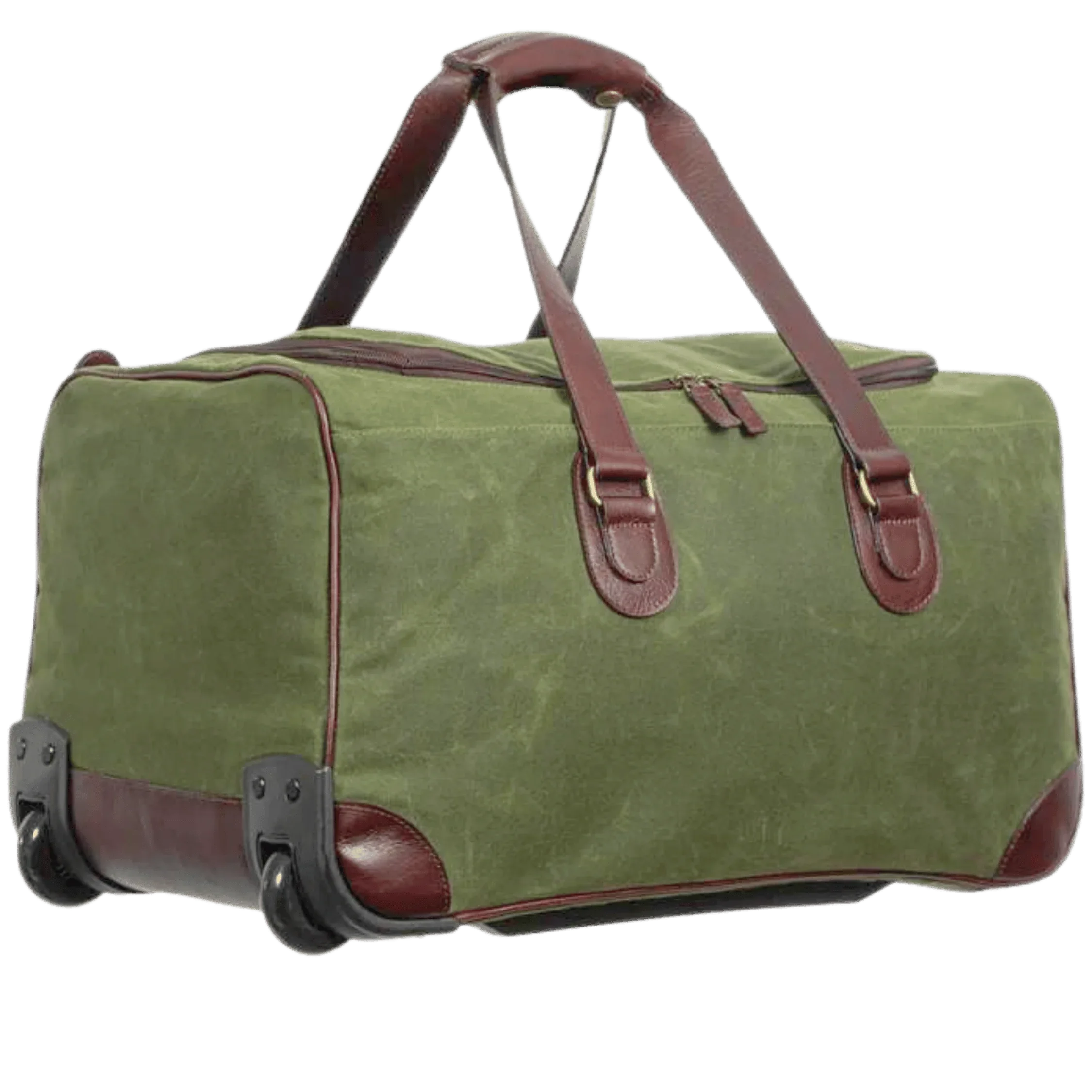 Maxwell Waxed Canvas Rolling Duffel Bag for Weekend Travel