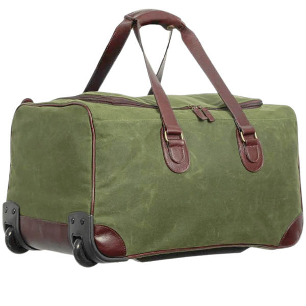 Maxwell Waxed Canvas Rolling Duffel Bag for Weekend Travel