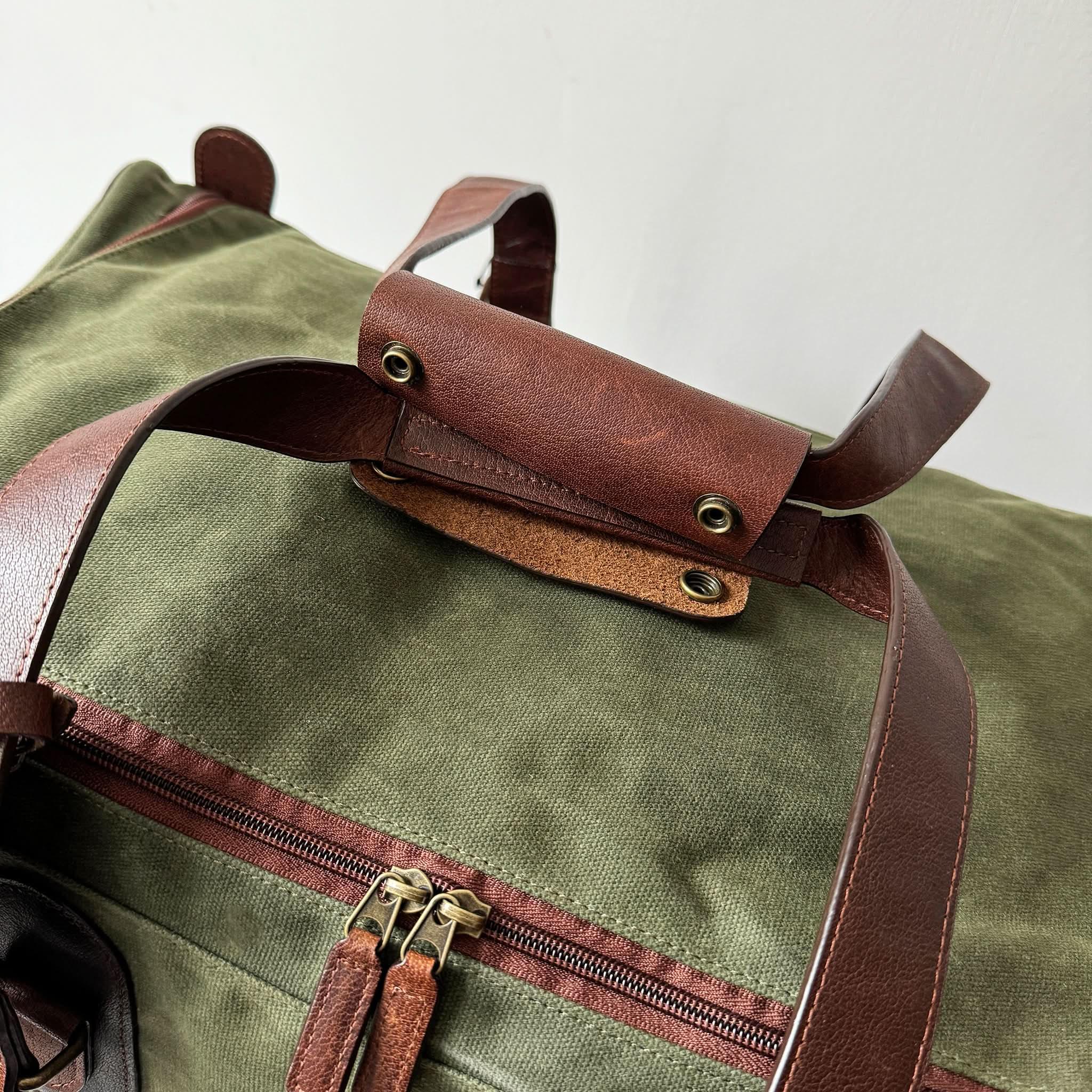 Maxwell Waxed Canvas Rolling Duffel Bag for Weekend Travel