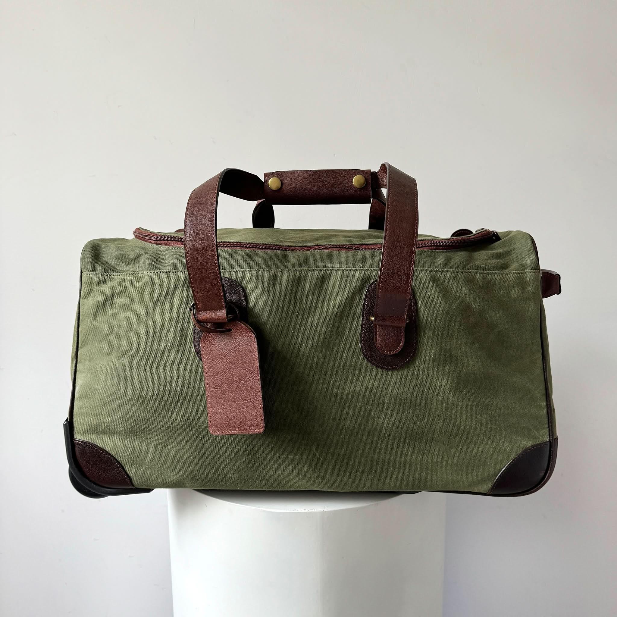 Maxwell Waxed Canvas Rolling Duffel Bag for Weekend Travel