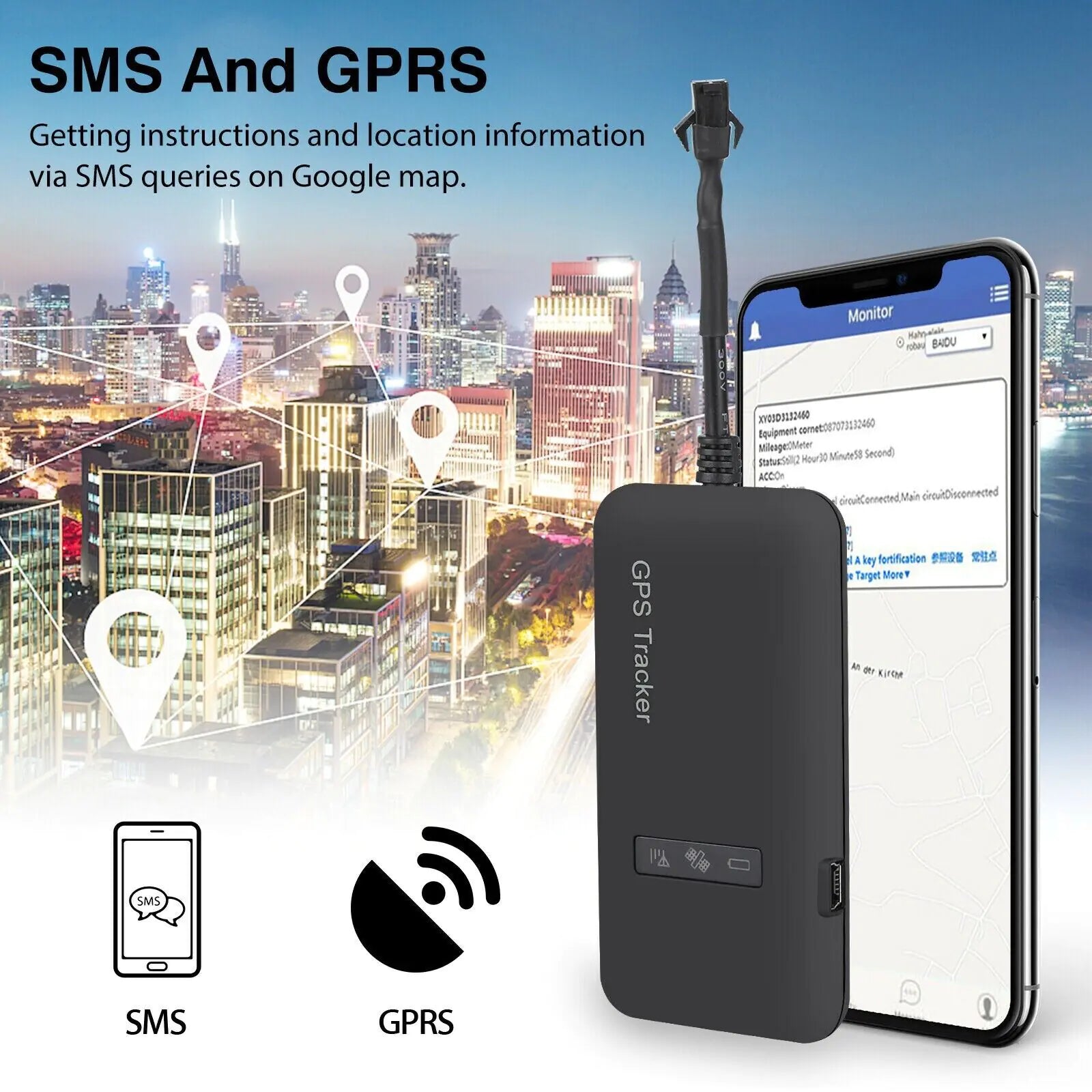 Real-Time GSM GPRS GPS Tracker for Car Motorcycle Anti-Theft